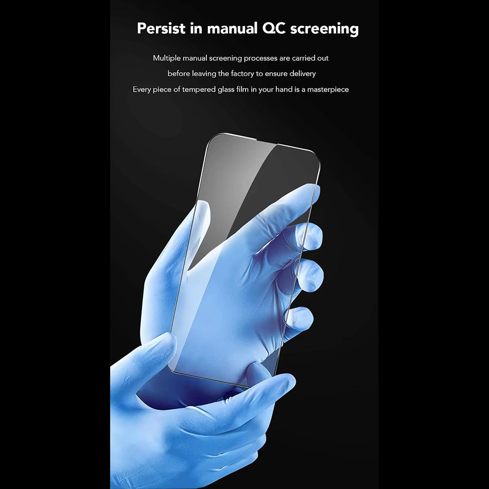 Pellicola protettiva per schermo Anank 1X Rinforzata Anti-Impronte per Apple iPhone 16 Pro Max, Vetro Temperato, Colla Completa, 2.5D, Nera