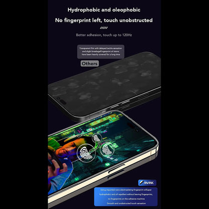 Pellicola protettiva per schermo Anank 1X Rinforzata Anti-Impronte per Apple iPhone 16 Pro Max, Vetro Temperato, Colla Completa, 2.5D, Nera