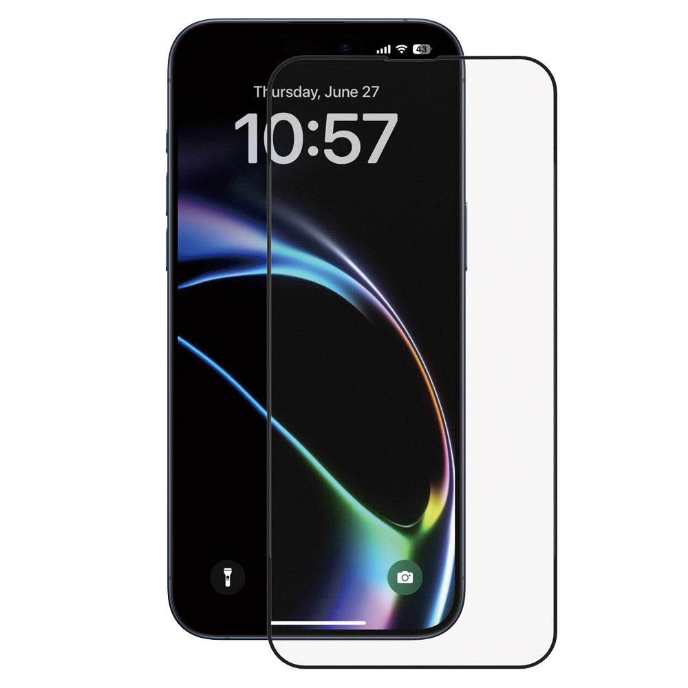 Pellicola protettiva per schermo Anank 1X Rinforzata per Apple iPhone 16 Pro Max, Vetro Temperato, Colla Completa, 2.5D, Set da 10 pezzi, Nero