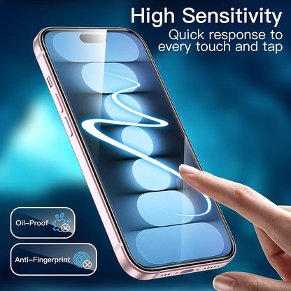 Pellicola protettiva per schermo Anank 1X Rinforzata per Apple iPhone 16 Pro Max, Vetro Temperato, Colla Completa, 3D, Set da 10 pezzi