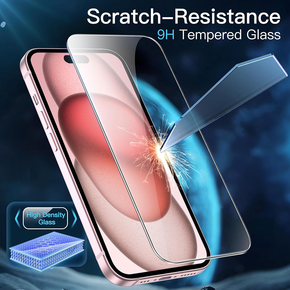 Pellicola protettiva per schermo Anank 1X Rinforzata per Apple iPhone 16 Pro, Vetro Temperato, Colla Completa, 3D, Set da 10 pezzi