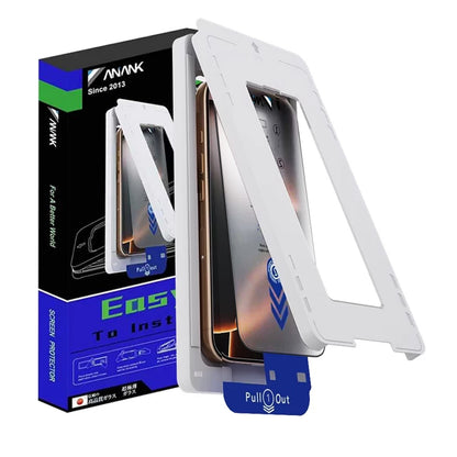 Pellicola protettiva per schermo Anank 2X Rinforzata per Apple iPhone 16 Pro Max, Vetro Temperato, Colla Completa, 2.5D, Nera
