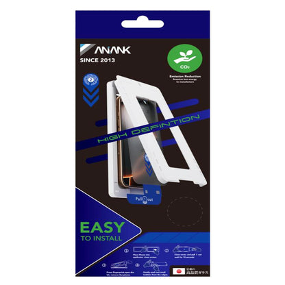 Pellicola protettiva per schermo Anank 2X Rinforzata per Apple iPhone 16 Pro, Vetro Temperato, Colla Completa, 2.5D, Nera