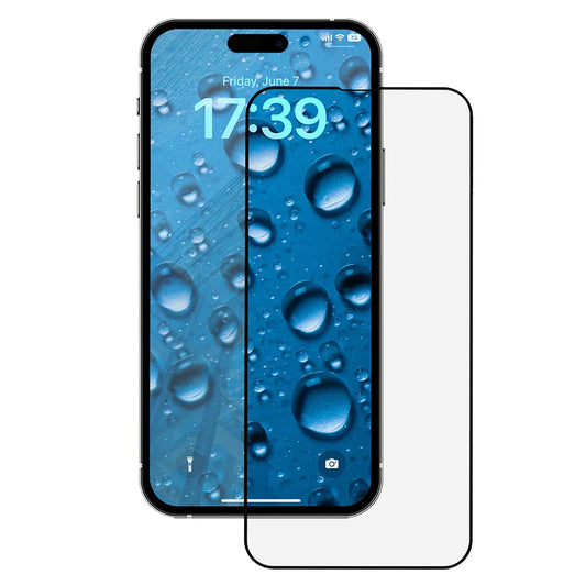 Anank 3X Reinforced Screen Protector Film for Apple iPhone 14 Pro, Tempered Glass, Full Glue, 2.5D, Black