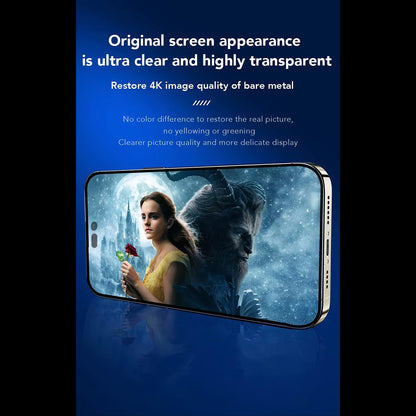 Pellicola protettiva per schermo Anank 3X Rinforzata per Apple iPhone 15 Pro Max, Vetro Temperato, Colla Completa, 2.5D, Nera