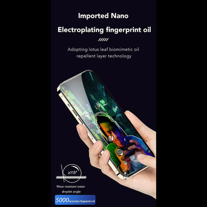 Pellicola protettiva per schermo Anank Anti-Impronte per Apple iPhone 14 Pro Max, Vetro temperato, Colla completa, 2.5D, Nero