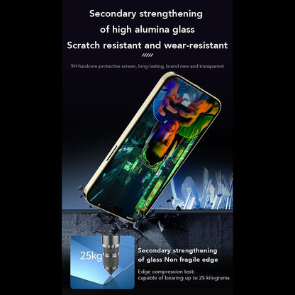 Pellicola protettiva per schermo Anank Anti-Impronte per Apple iPhone 14 Pro Max, Vetro temperato, Colla completa, 2.5D, Nero