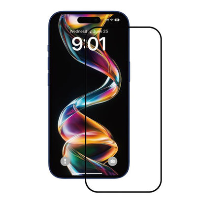 Pellicola protettiva per schermo Anank per Apple iPhone 15, vetro temperato, adesivo completo, 2.5D, set da 10 pezzi, nero