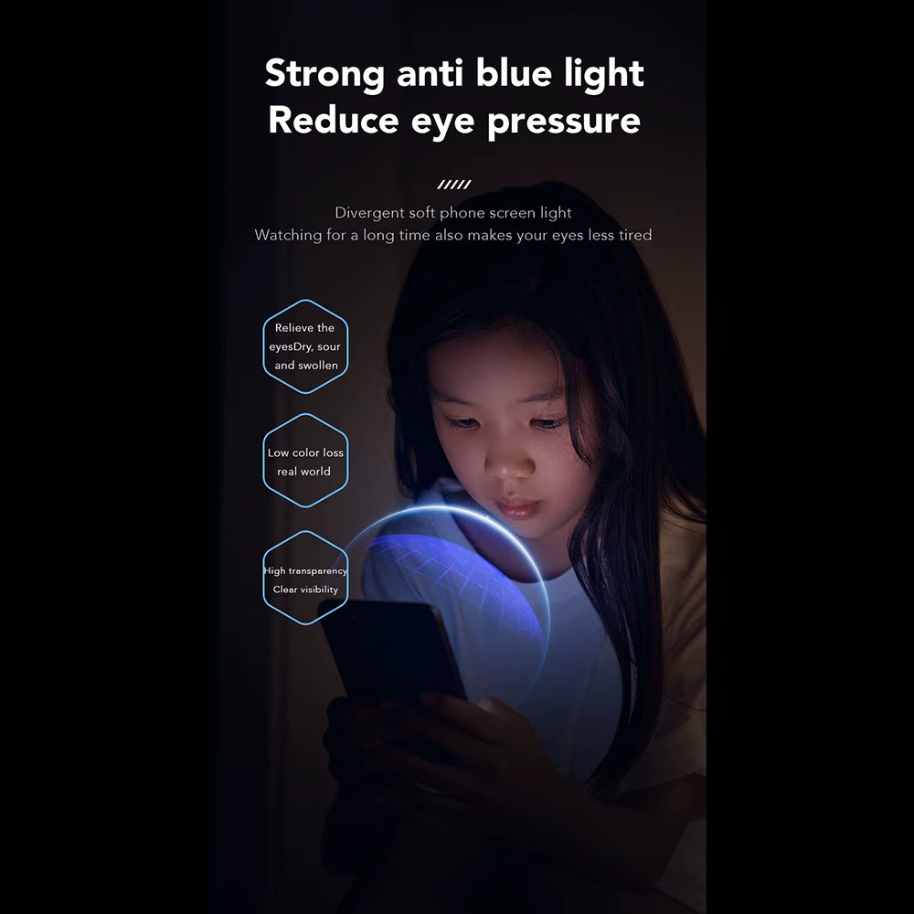 Pellicola protettiva per schermo Anti Blue Light Anank per Apple iPhone 15, Vetro temperato, Full Glue, 2.5D, Nero