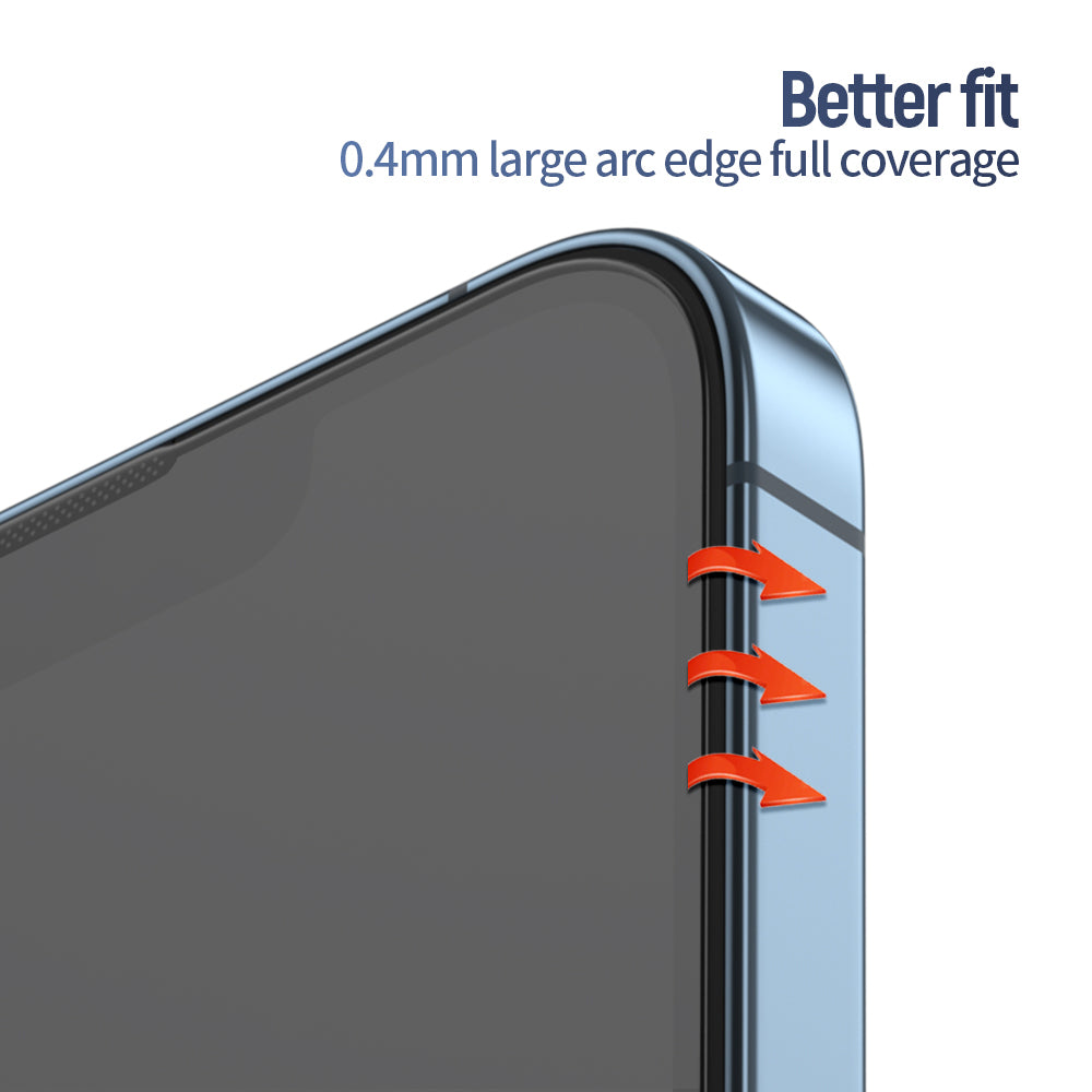 Blueo Anti-Reflective HD Screen Protector for Apple iPhone 16 / 15, Tempered Glass, Full Glue, Black