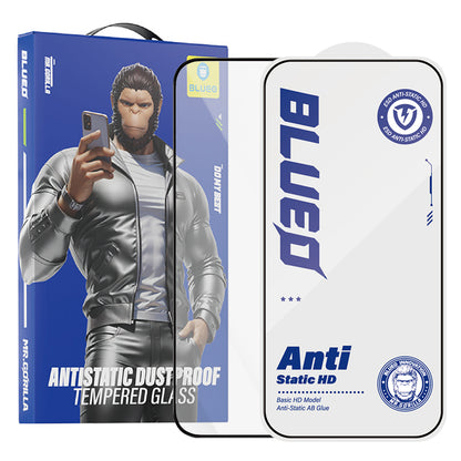 Pellicola protettiva per schermo Blueo Anti-Static HD per Apple iPhone 11 / XR, Vetro temperato, Full Glue, Nero