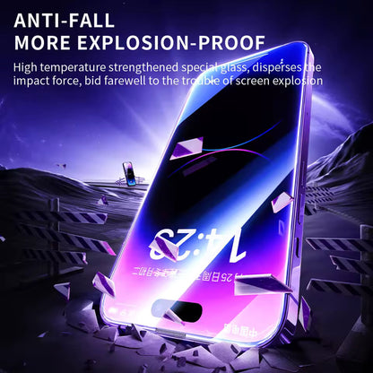 Blueo Anti-Static HD Screen Protector Film for Apple iPhone 16 Plus / 15 Plus, Tempered Glass, Full Glue, Black