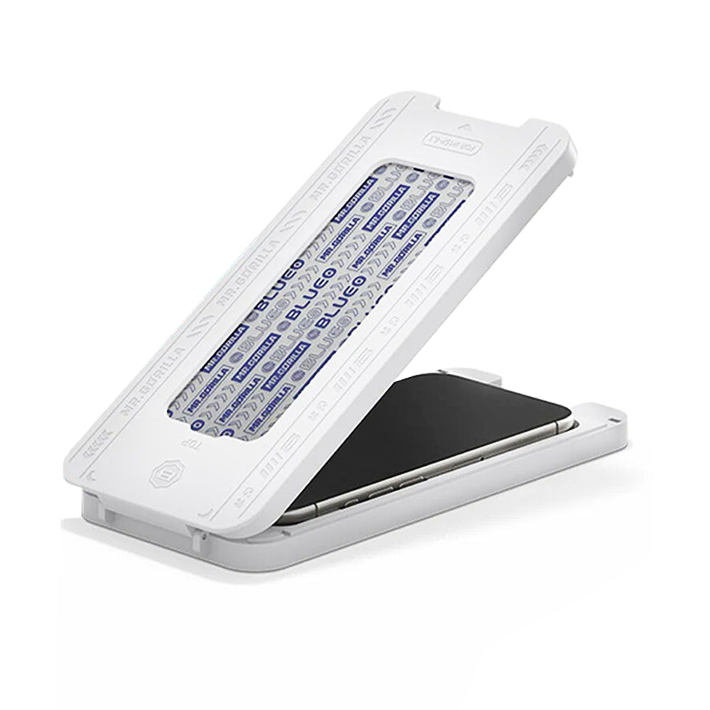 Pellicola protettiva per schermo Blueo Crystal Anti-Graffio Applicatore per Apple iPhone 16 Pro Max, Vetro Temperato, Colla Completa, Nera
