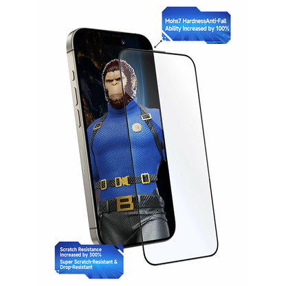 Pellicola protettiva per schermo Blueo Crystal Anti-Graffio Applicatore per Apple iPhone 16 Pro Max, Vetro Temperato, Colla Completa, Nera
