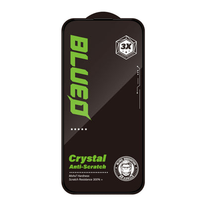 Pellicola protettiva per schermo Blueo Crystal Anti-Graffio per Apple iPhone 16 Pro Max, Vetro Temperato, Colla Totale, Nera