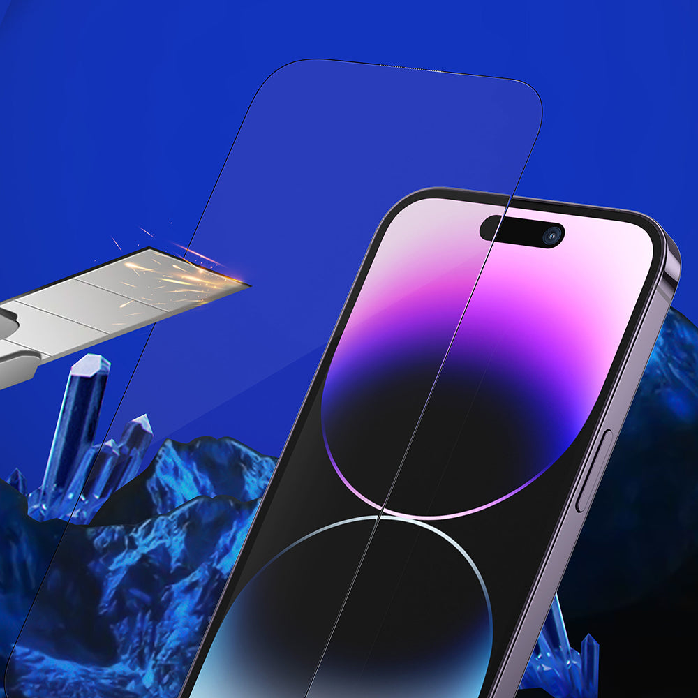Pellicola protettiva per schermo Blueo Sapphire Applicator Pro per Apple iPhone 15 Pro, Vetro temperato, Full Glue, Nero