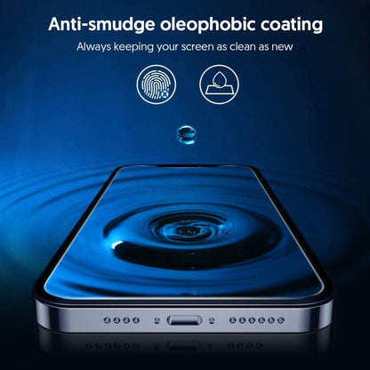 Pellicola protettiva per schermo Blueo Silk HD per Apple iPhone 14 Pro Max, vetro temperato, Full Glue, set da 5 pezzi, 2.5D, nero