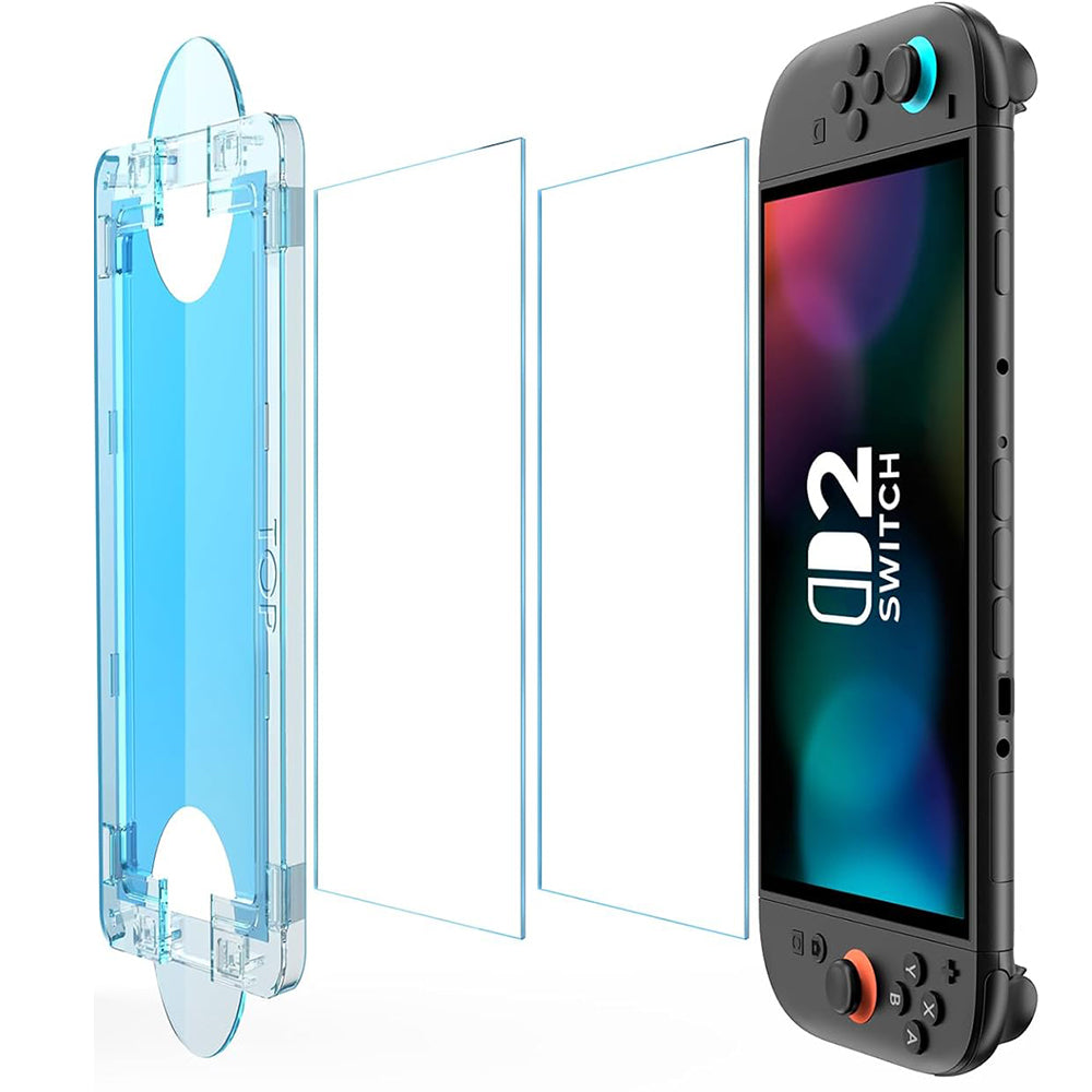 Pellicola Protettiva per Schermo Techsuit SwitchAura Applicator per Nintendo Switch 2, Vetro Temperato, Set 2 pezzi