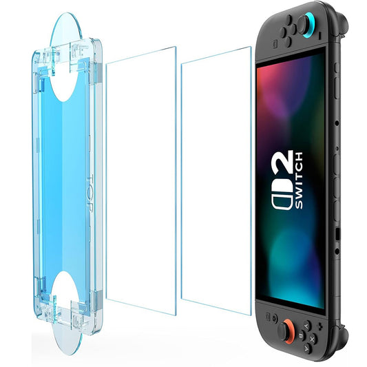 Pellicola Protettiva per Schermo Techsuit SwitchAura Applicator per Nintendo Switch 2, Vetro Temperato, Set 2 pezzi