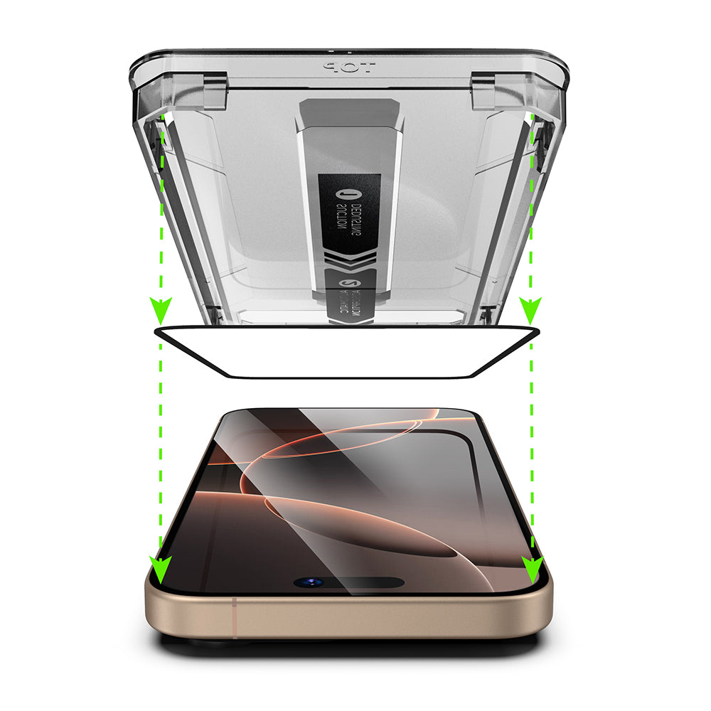 Folie de protectie Ecran Techsuit TitanGlass pentru Apple iPhone 17 Air, Sticla Securizata, Full Glue, Neagra