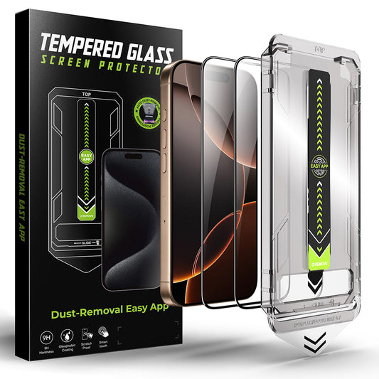 Pellicola Protettiva Schermo Techsuit TitanGlass per Apple iPhone 17 Air, Vetro Temperato, Full Glue, Set 2 pezzi, Nera