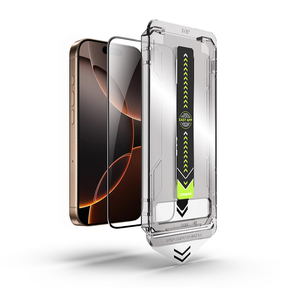 Pellicola protettiva per schermo Techsuit TitanGlass per Apple iPhone 17 Pro Max, Vetro Temperato, Full Glue, Nera