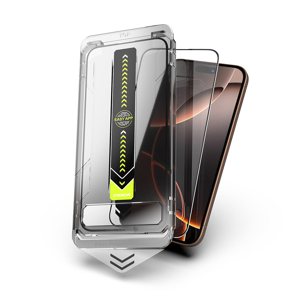 Pellicola protettiva per schermo Techsuit TitanGlass per Apple iPhone 17 Pro Max, Vetro Temperato, Full Glue, Nera