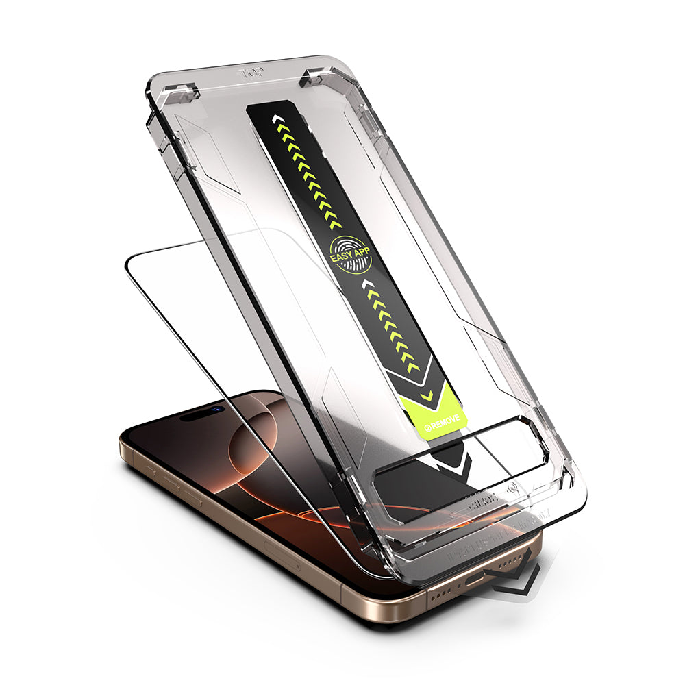Pellicola protettiva per schermo Techsuit TitanGlass per Apple iPhone 17 Pro Max, Vetro Temperato, Full Glue, Nera