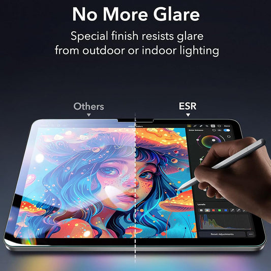 Pellicola Protettiva Schermo ESR Armorite Paper Feel UltraFit per Apple iPad (2025) / (2022), Vetro Temperato, Full Glue, Set 2 pezzi