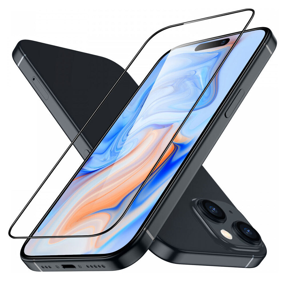 Pellicola protettiva schermo ESR Armorite per Apple iPhone 15 Plus, Vetro Temperato, Full Glue, Nera
