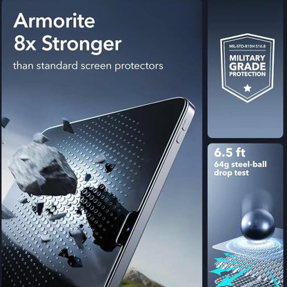 Pellicola Protettiva Schermo ESR Armorite UltraFit per Apple iPad (2025) / (2022), Vetro Temperato, Full Glue, Set 2 pezzi