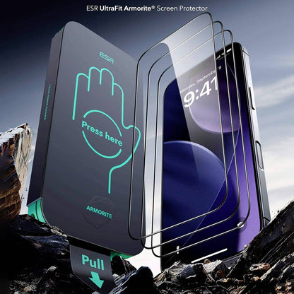 Pellicola protettiva schermo ESR Armorite UltraFit per Apple iPhone 17 Air, Vetro Temperato, Full Glue, Set 2 pezzi, Nera