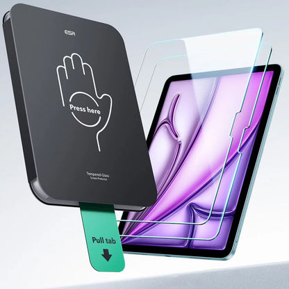 ESR UltraFit Screen Protector for Apple iPad Air 13 (2025) / Air 13 (2024), Tempered Glass, Full Glue, Set of 2 Pieces