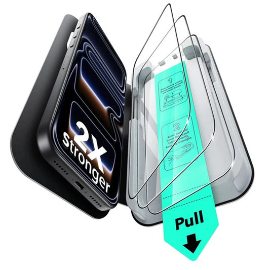Pellicola protettiva per schermo ESR UltraFit per Apple iPhone 18 Pro / 17 Pro, vetro temperato, Full Glue, set da 3 pezzi, nero