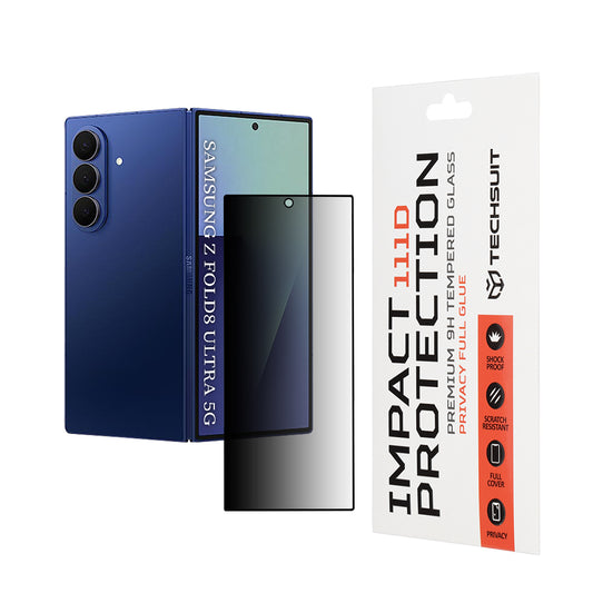 Pellicola protettiva per schermo esterno Privacy Techsuit per Samsung Galaxy Z Fold8 Ultra F976, vetro temperato, Full Glue, 111D