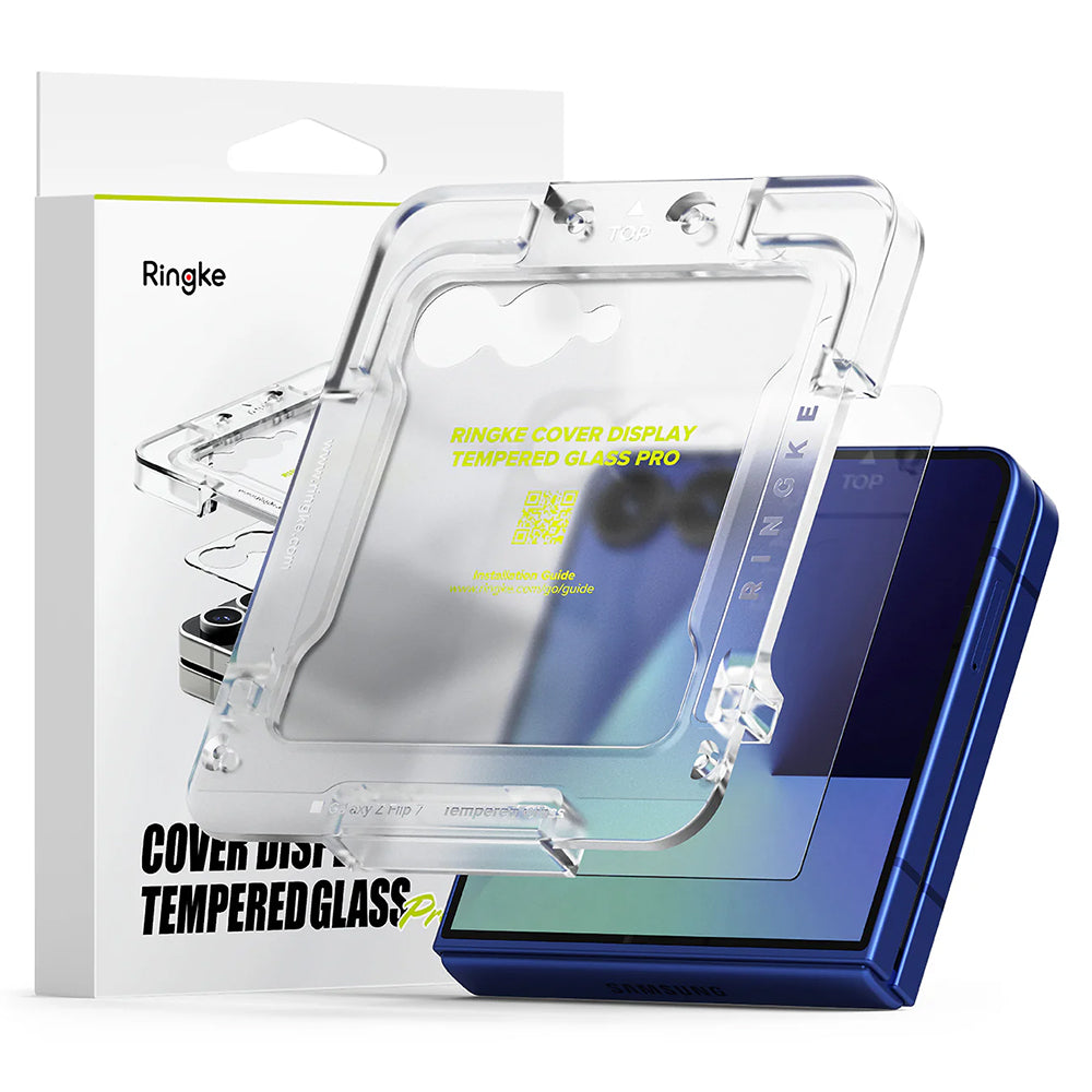 Pellicola protettiva per schermo esterno Ringke Cover Display per Samsung Galaxy Z Flip7 F766, vetro temperato, Full Glue, set da 2 pezzi