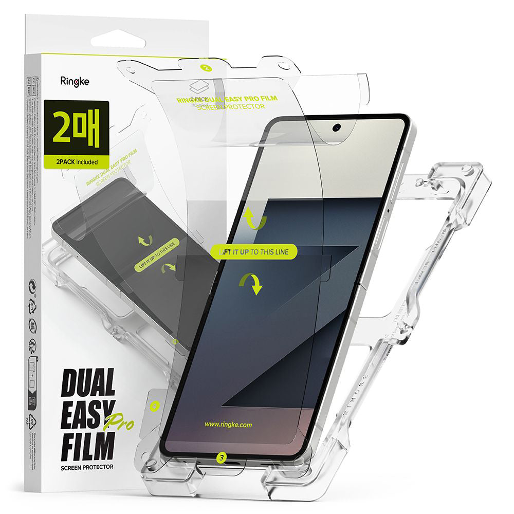 Pellicola Protettiva Interna Schermo Ringke Dual Easy Pro per Samsung Galaxy Z Flip7 F766, Plastica, Set 2 pezzi