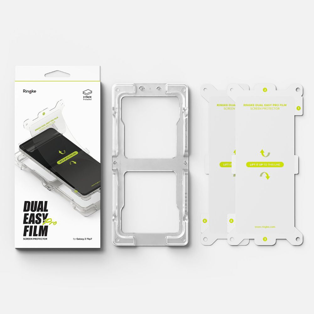 Pellicola Protettiva Interna Schermo Ringke Dual Easy Pro per Samsung Galaxy Z Flip7 F766, Plastica, Set 2 pezzi