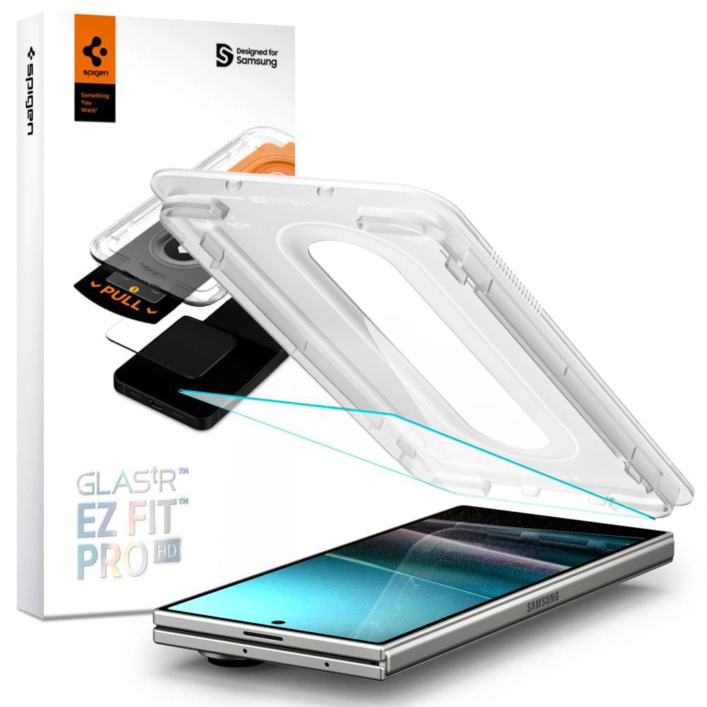 Pellicola Protettiva Esterna Schermo Spigen GlastR EZ FIT Pro HD per Samsung Galaxy Z Fold7 F966, Vetro Temperato, Full Glue AGL09580