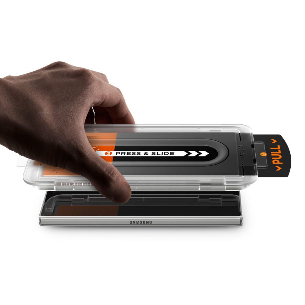 Pellicola Protettiva Esterna Schermo Spigen GlastR EZ FIT Pro HD per Samsung Galaxy Z Fold7 F966, Vetro Temperato, Full Glue AGL09580