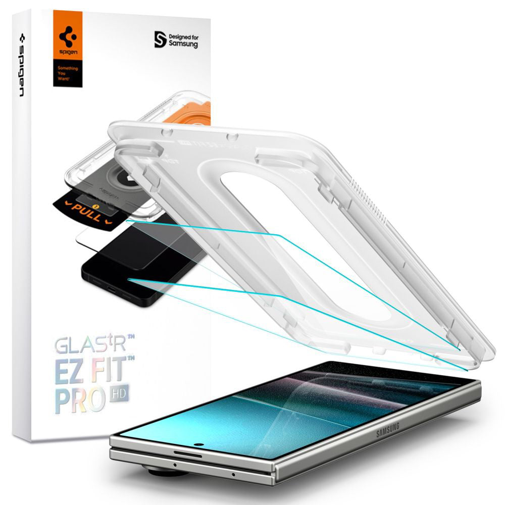 Pellicola Protettiva Esterna Schermo Spigen GlastR EZ FIT Pro HD per Samsung Galaxy Z Fold7 F966, Vetro Temperato, Full Glue, Set 2 pezzi AGL09579