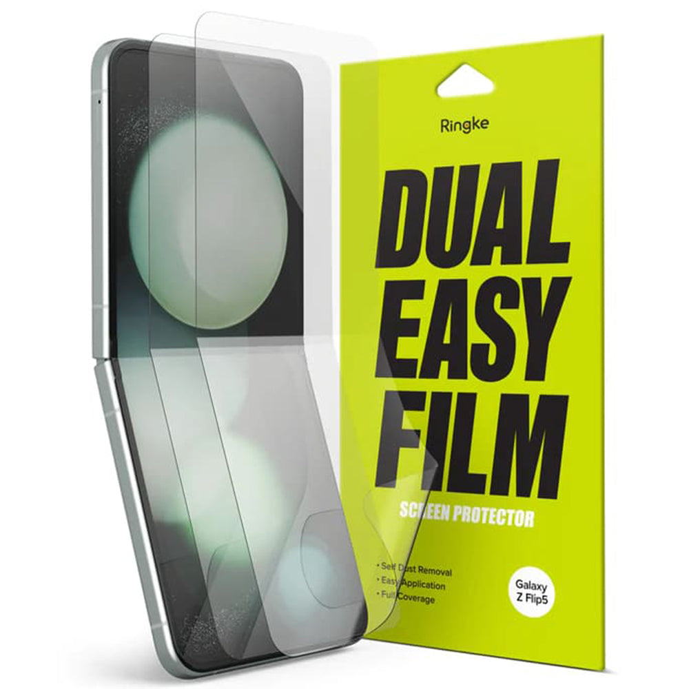 Pellicola Protettiva Interna Schermo Ringke Dual Easy per Samsung Galaxy Z Flip5 F731, Plastica, Set 2 pezzi