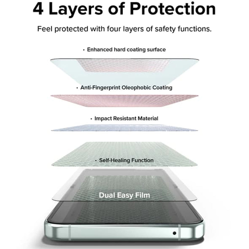 Pellicola Protettiva Interna Schermo Ringke Dual Easy per Samsung Galaxy Z Flip5 F731, Plastica, Set 2 pezzi