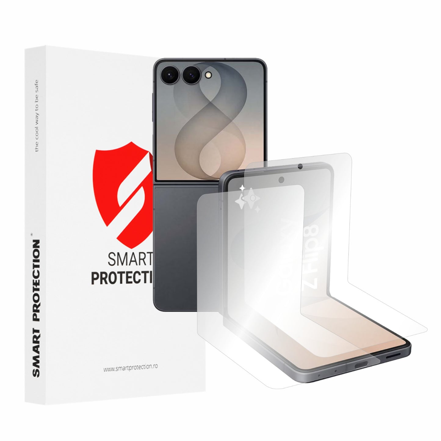 Pellicola protettiva per schermo interno Smart Protection Premium Classic per Samsung Galaxy Z Flip8 F776, plastica, set da 2 pezzi