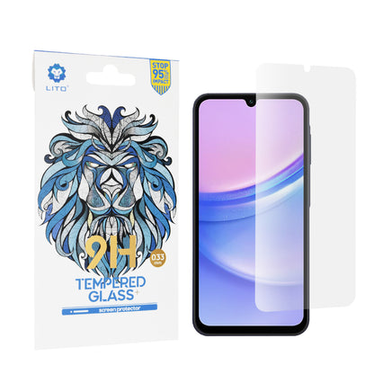 Pellicola protettiva per schermo Lito Classic per Samsung Galaxy M15 / A15 5G A156 / A15 A155, Vetro temperato, Full Glue, 2.5D