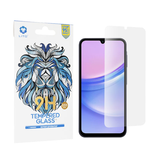 Pellicola protettiva per schermo Lito Classic per Samsung Galaxy M15 / A15 5G A156 / A15 A155, Vetro temperato, Full Glue, 2.5D