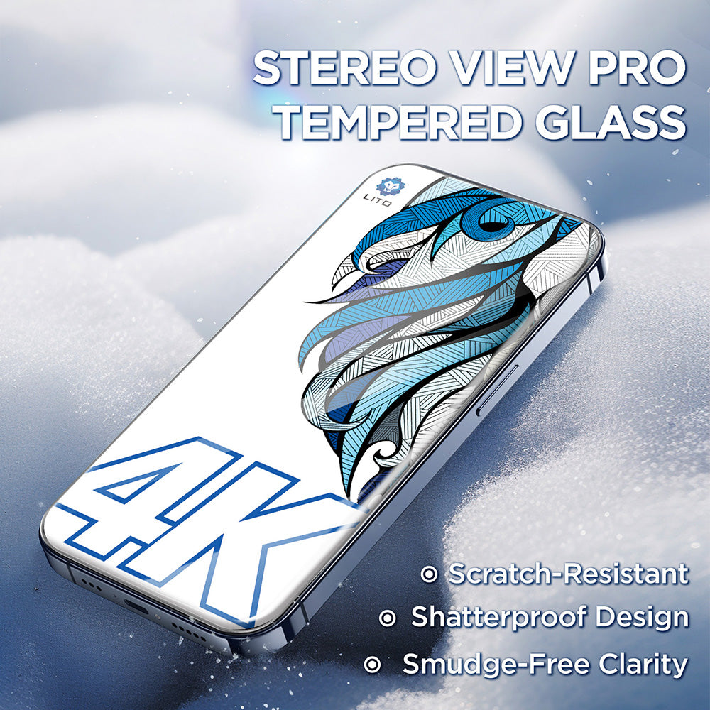 Pellicola Protettiva Schermo Lito D+ Max 4K per Apple iPhone 17 Pro, Vetro Temperato, Full Glue, Nera
