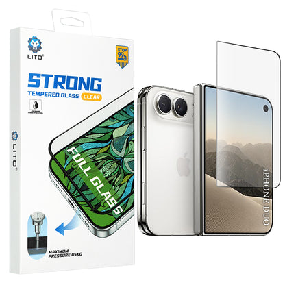 Pellicola protettiva per schermo esterno Lito D+ Max Strong per Apple iPhone Duo, vetro temperato, adesivo completo, nero