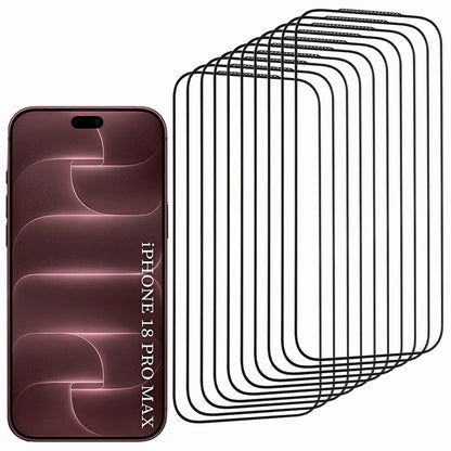 Pellicola protettiva per schermo Lito HD Pro per Apple iPhone 18 Pro Max / 17 Pro Max, vetro temperato, Full Glue, set da 10 pezzi, nera