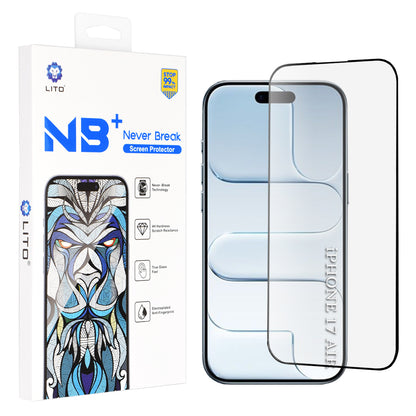 Pellicola Protettiva Schermo Lito NB per Apple iPhone 17 Air, Vetro Temperato, Full Glue, Nera